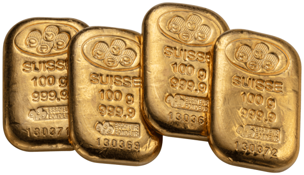 100 g Gold Bars Credit Suiss